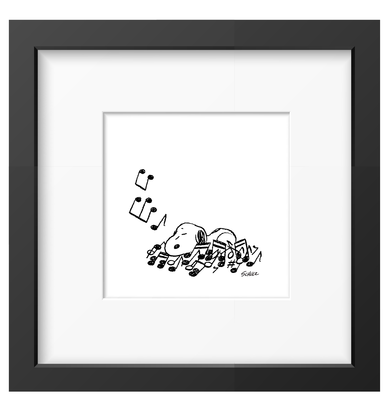 Peanuts Bed of Notes Framed Print