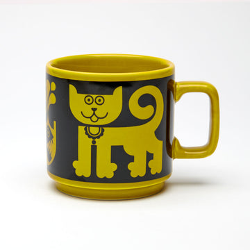Magpie x Hornsea Mug - Cat & Pirhana Chartreuse