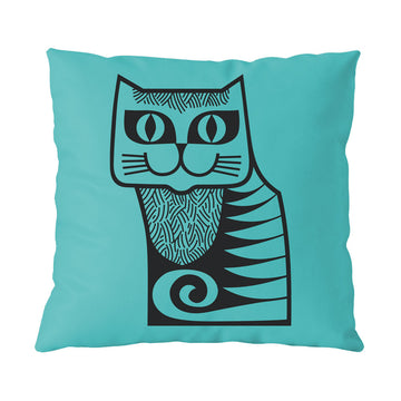 Magpie x Hornsea Cushion Cat - Teal