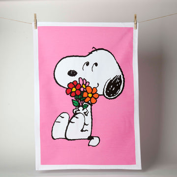 Peanuts Tea Towel - Love is in Bloom