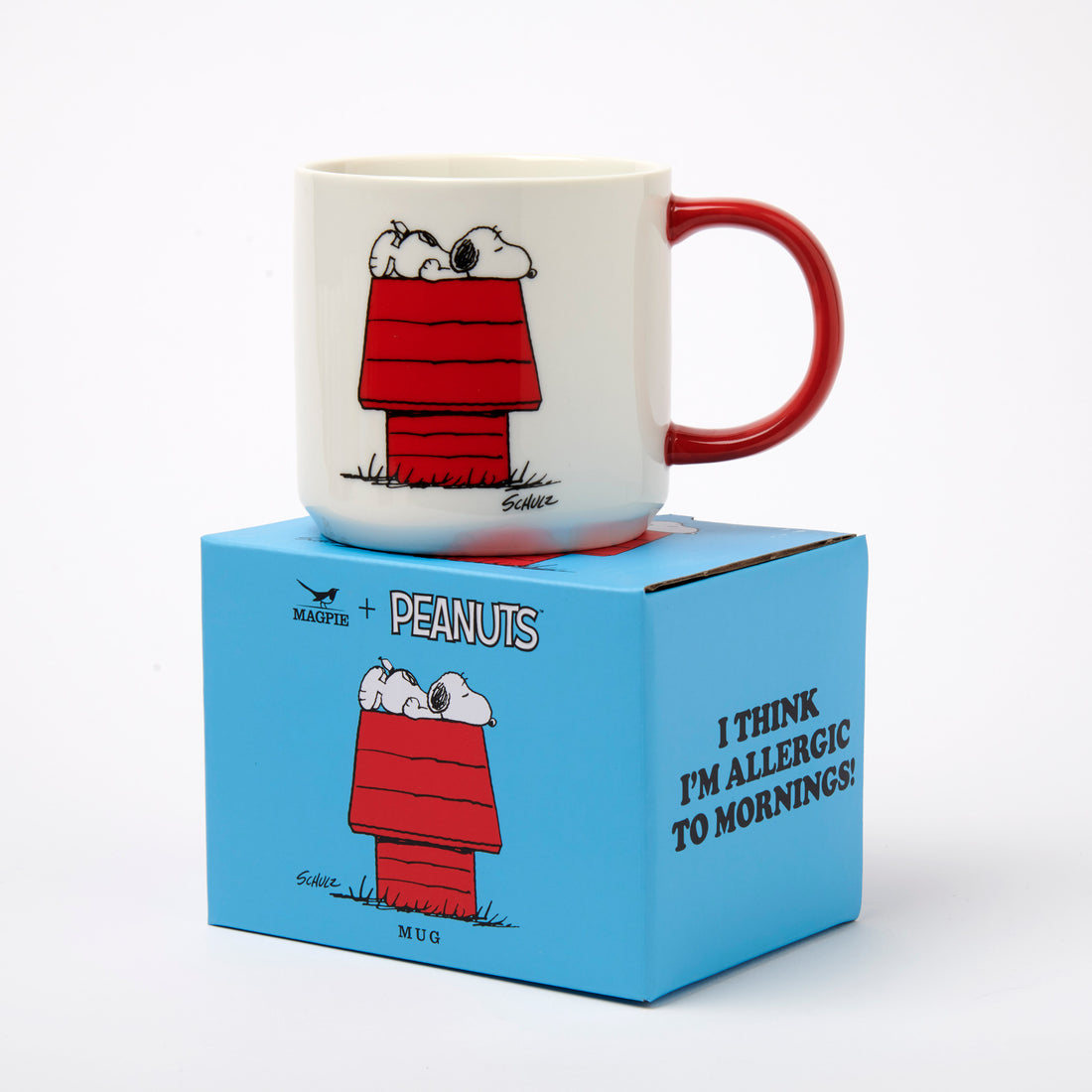 Peanuts Allergic to Mornings Mug