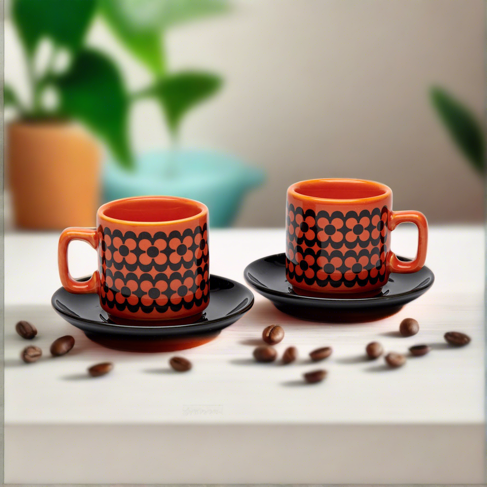Magpie x Hornsea Espresso Set of 2 - Repeat Flower Orange – MAGPIE Magpie x Hornsea Espresso Set of 2 - Repeat Flower Orange – MAGPIE