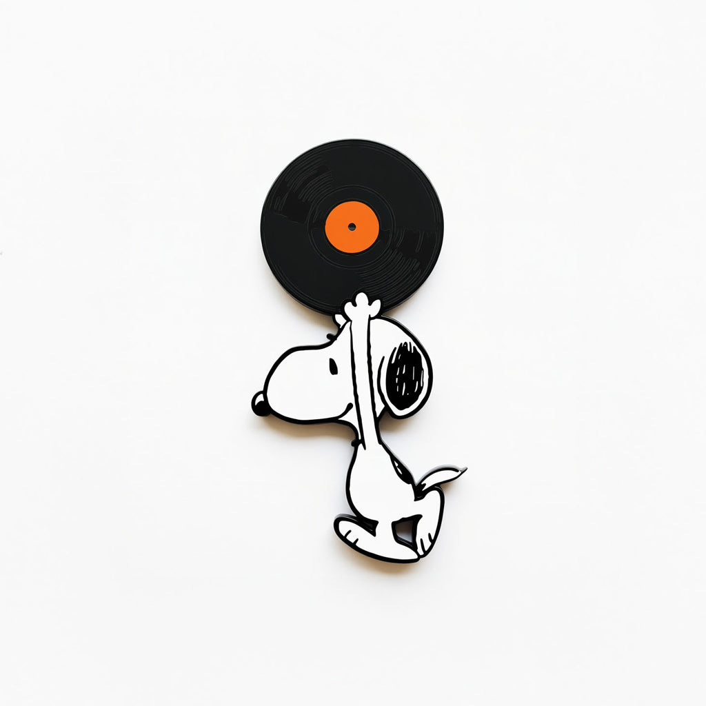 Peanuts Enamel Pin - Record
