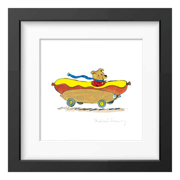 Richard Scarry Hotdog Car Framed Print