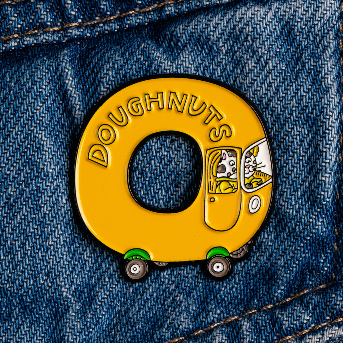 Magpie x Richard Scarry Doughnut Car Enamel Pin