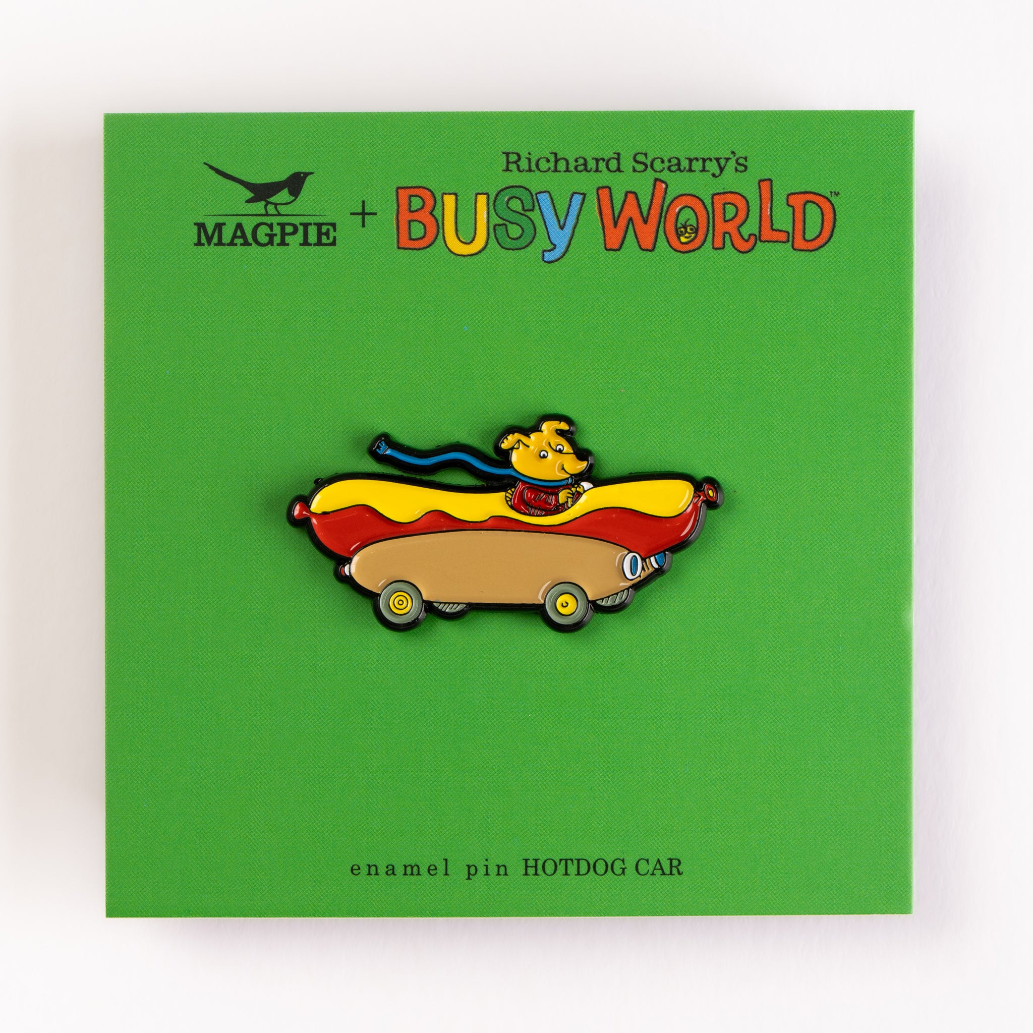 Magpie x Richard Scarry Hotdog Car Enamel Pin