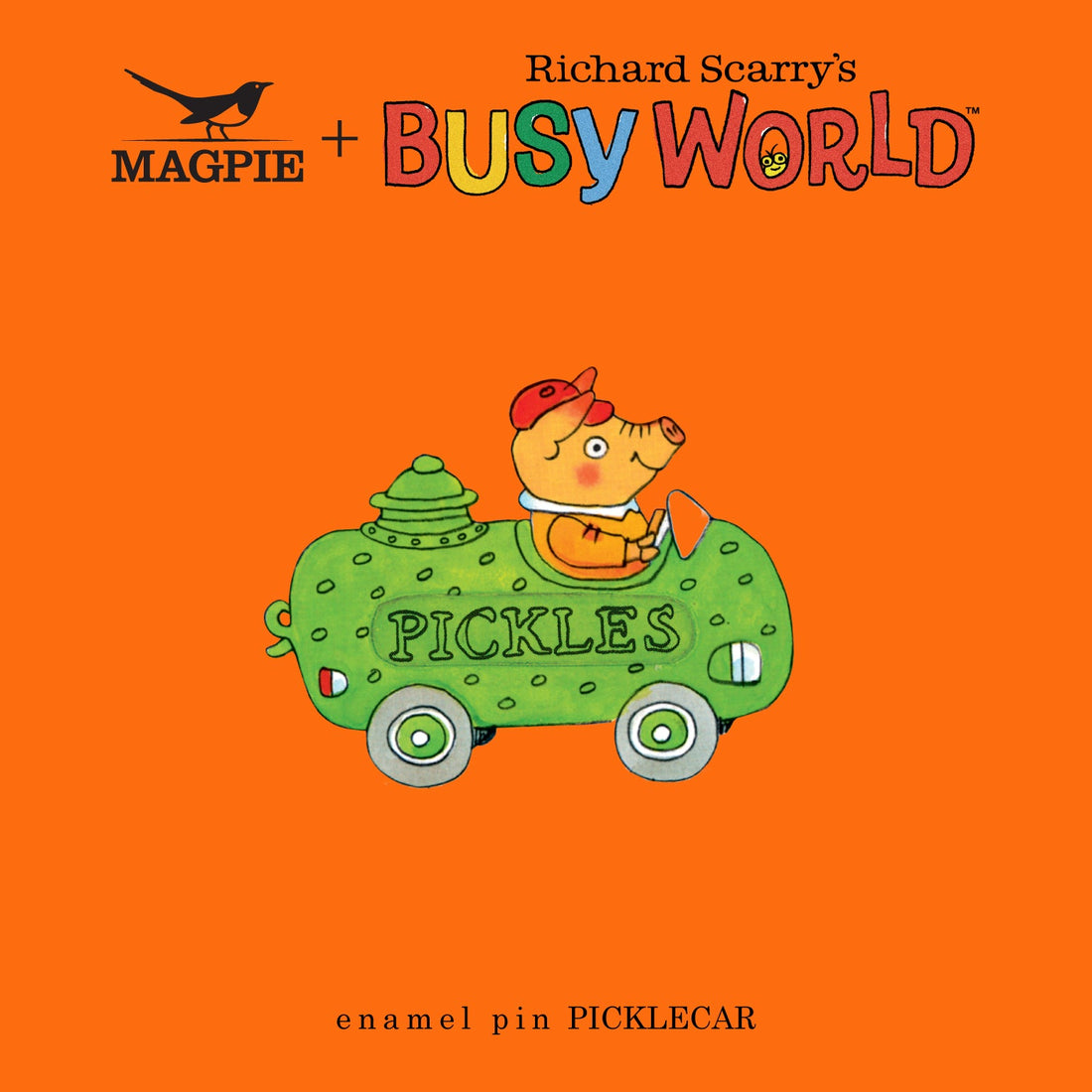 Magpie x Richard Scarry Picklecar Enamel Pin