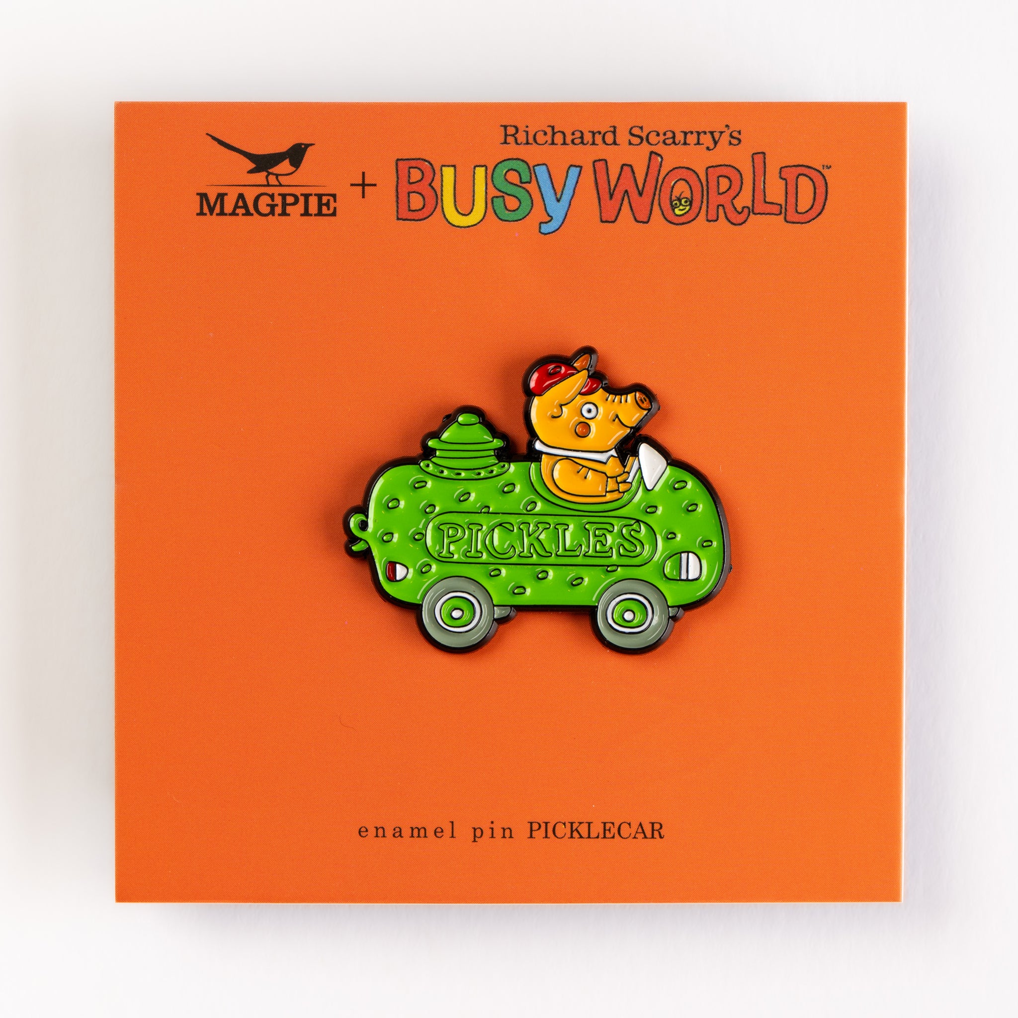 Magpie x Richard Scarry Picklecar Enamel Pin