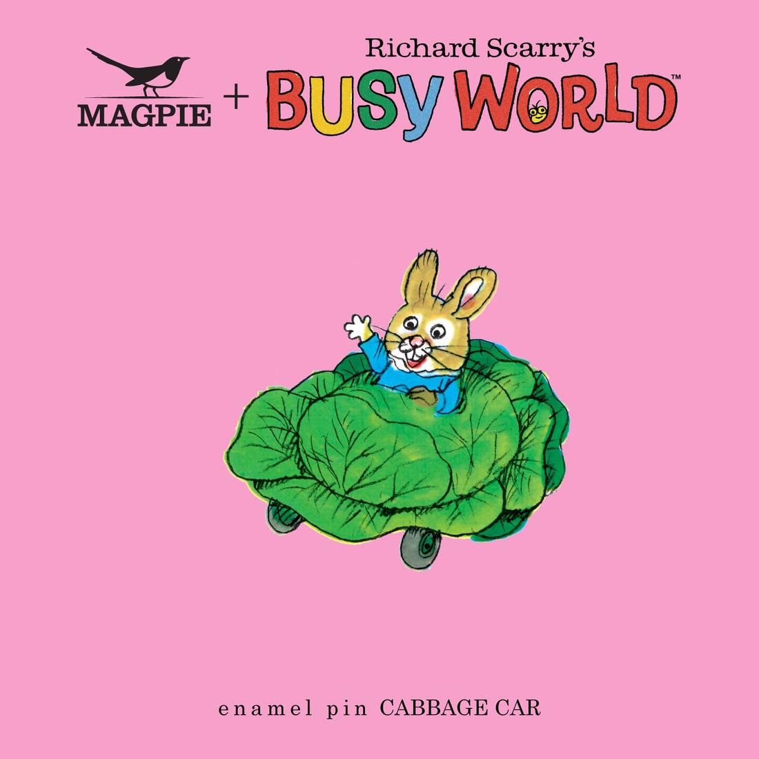 Magpie x Richard Scarry Cabbage Car Enamel Pin