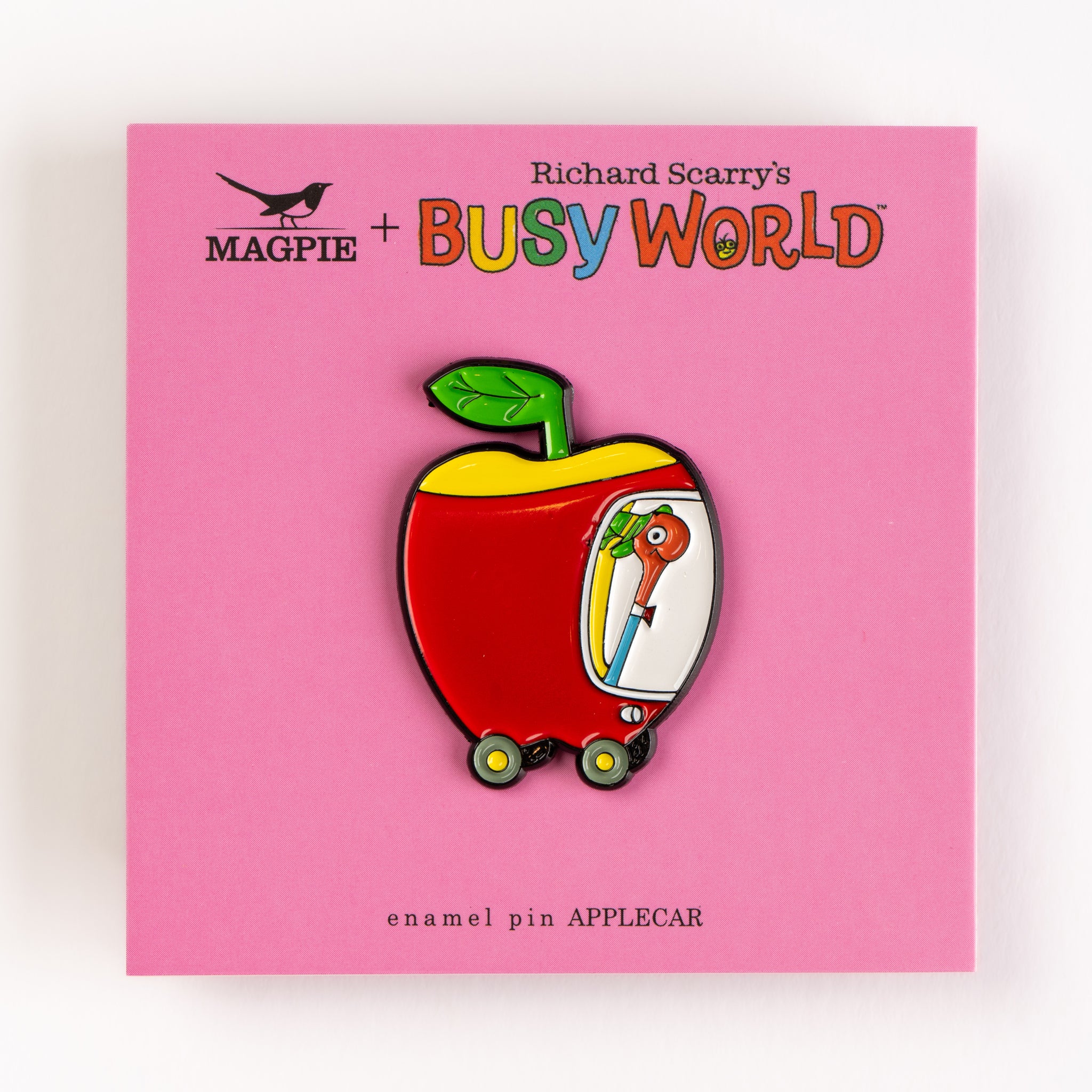 Magpie x Richard Scarry Applecar Enamel Pin