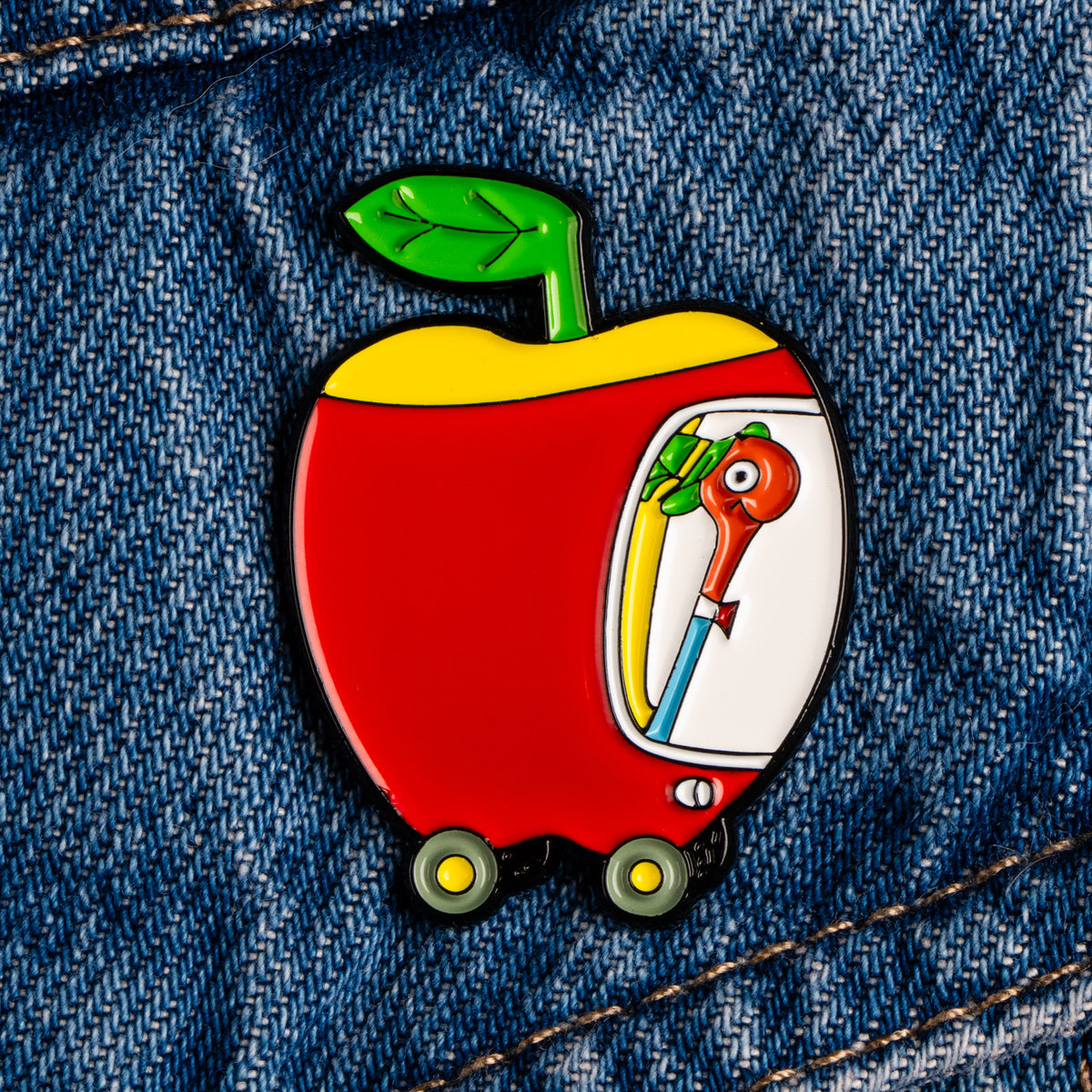 Magpie x Richard Scarry Applecar Enamel Pin