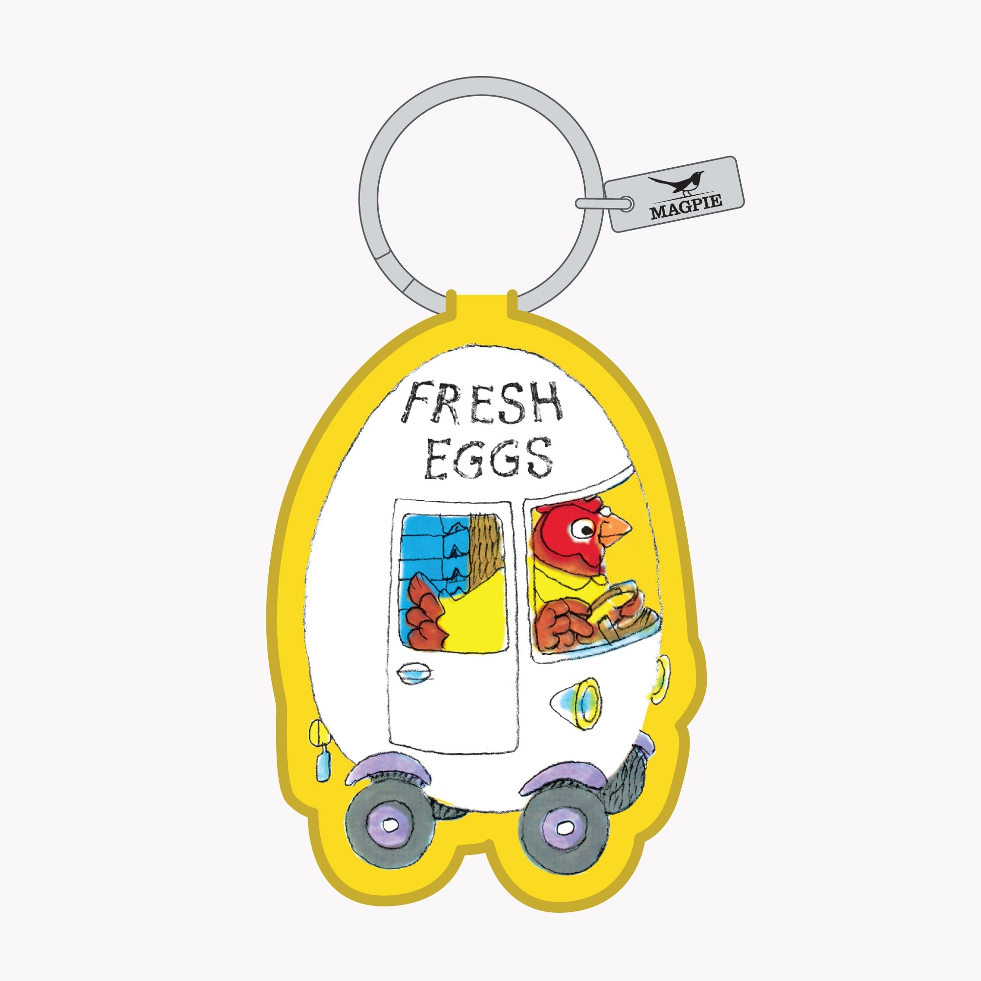 Magpie x Richard Scarry Egg Van Key Charm