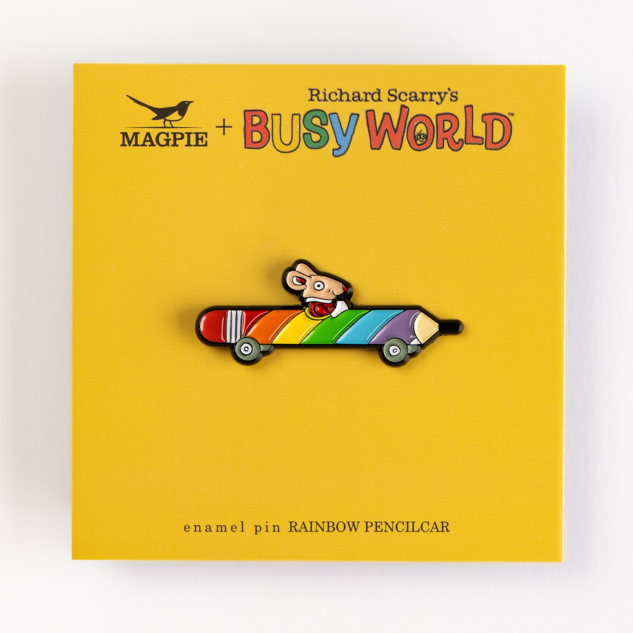 Magpie x Richard Scarry Rainbow Pencilcar Enamel Pin