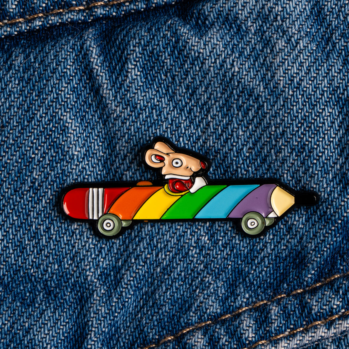 Magpie x Richard Scarry Rainbow Pencilcar Enamel Pin