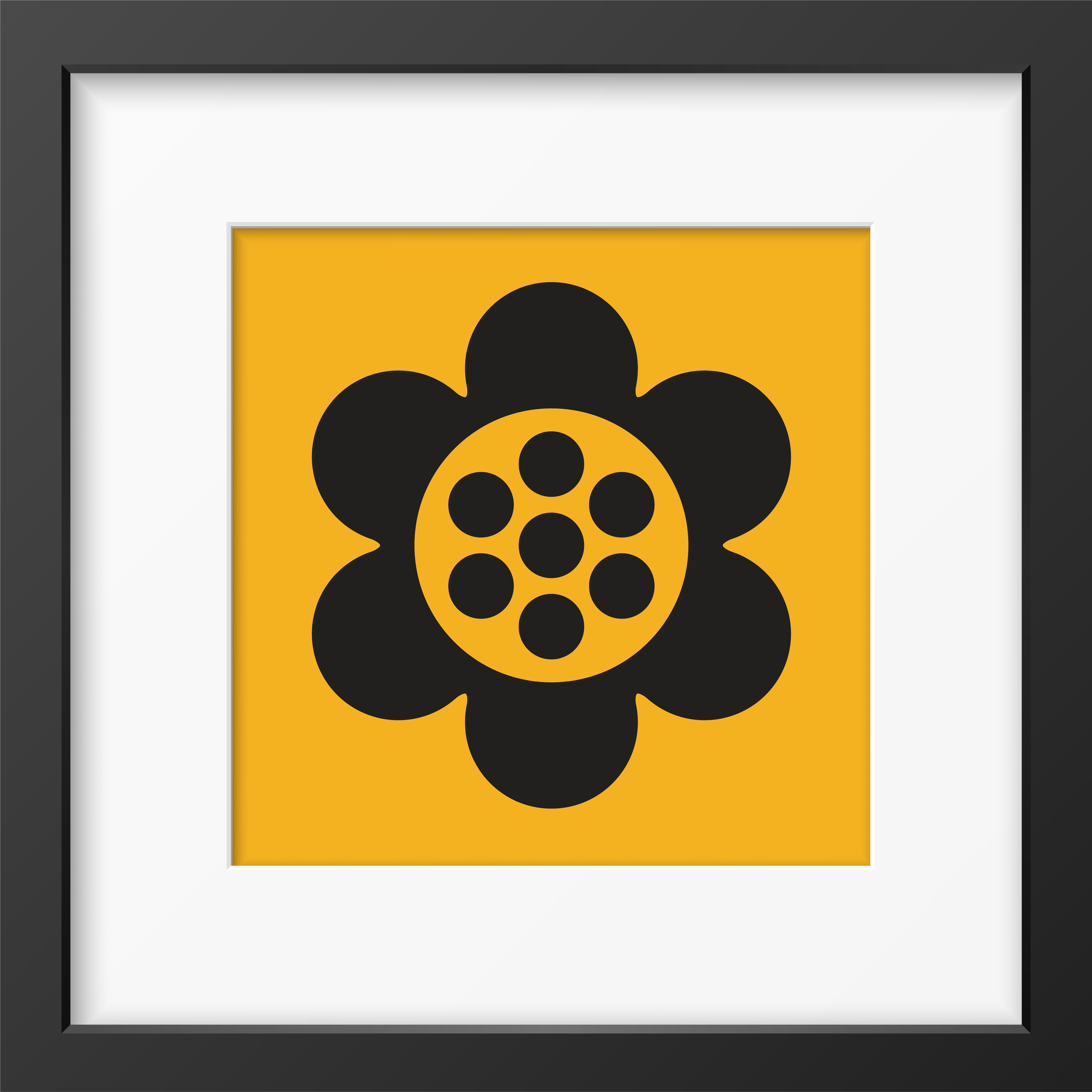 Hornsea Flower Framed Print Yellow