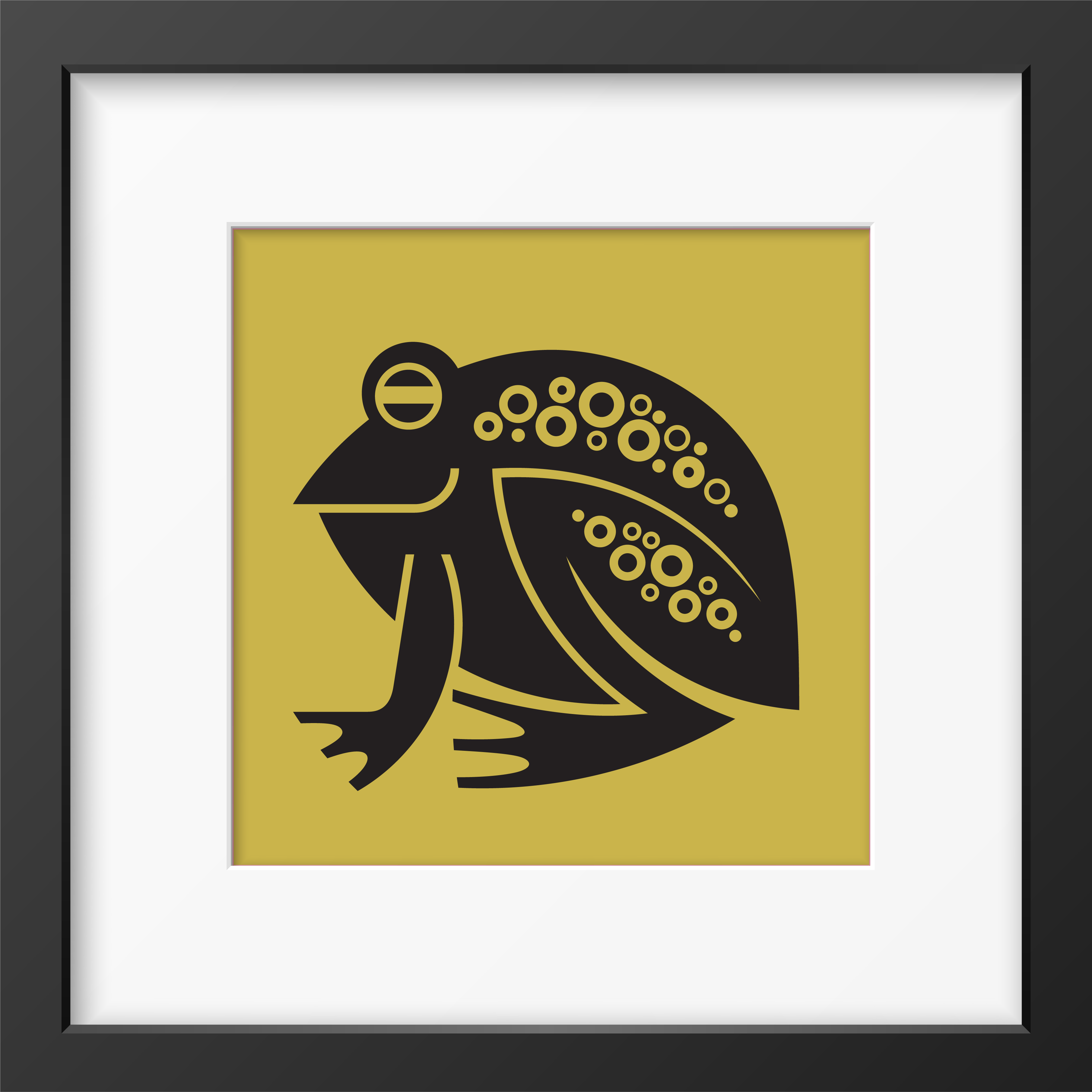 Hornsea Frog Framed Print Chartreuse