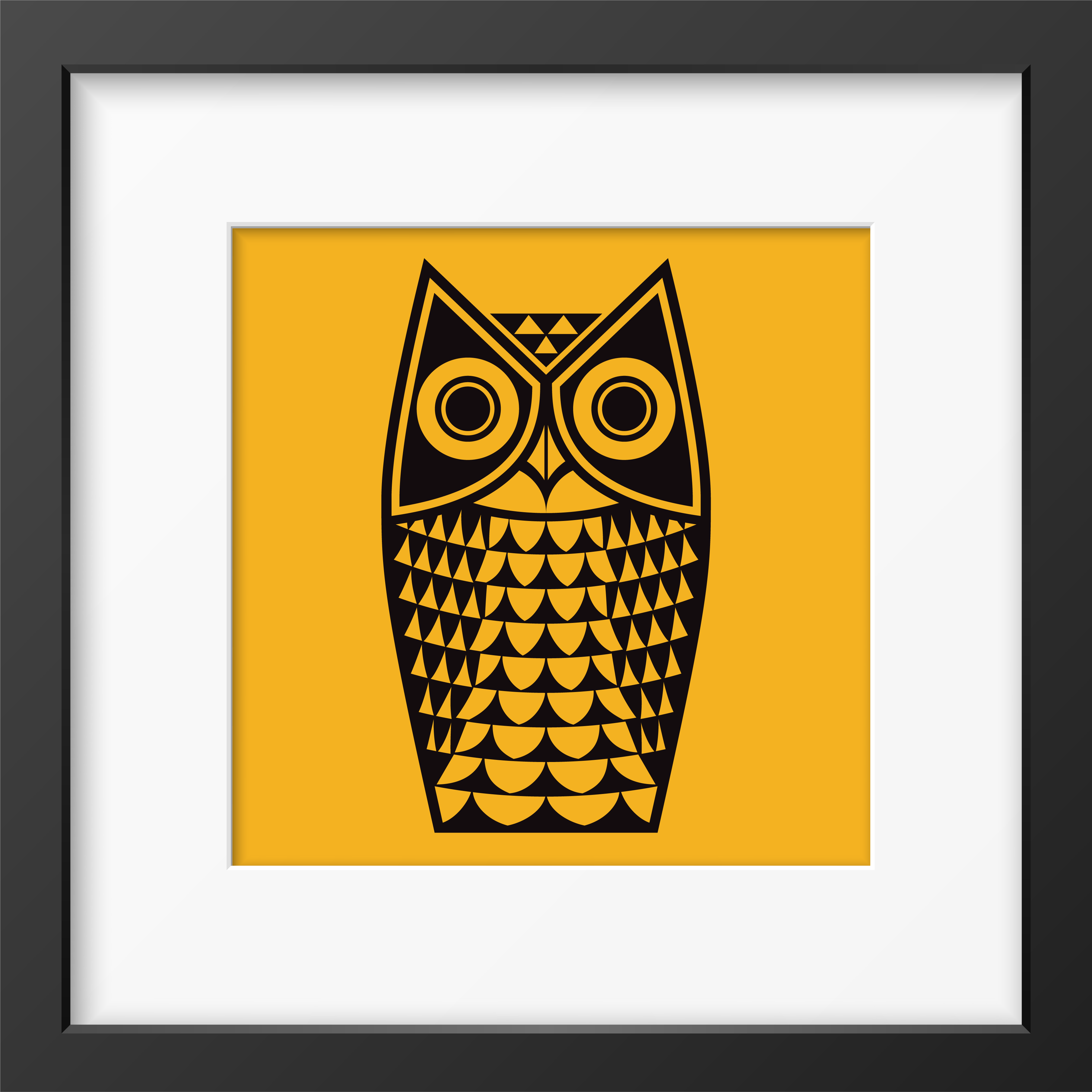 Hornsea Owl Framed Print Yellow