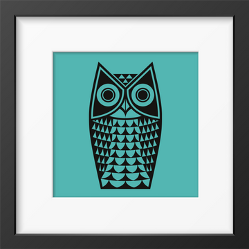 Hornsea Owl Framed Print Turquoise