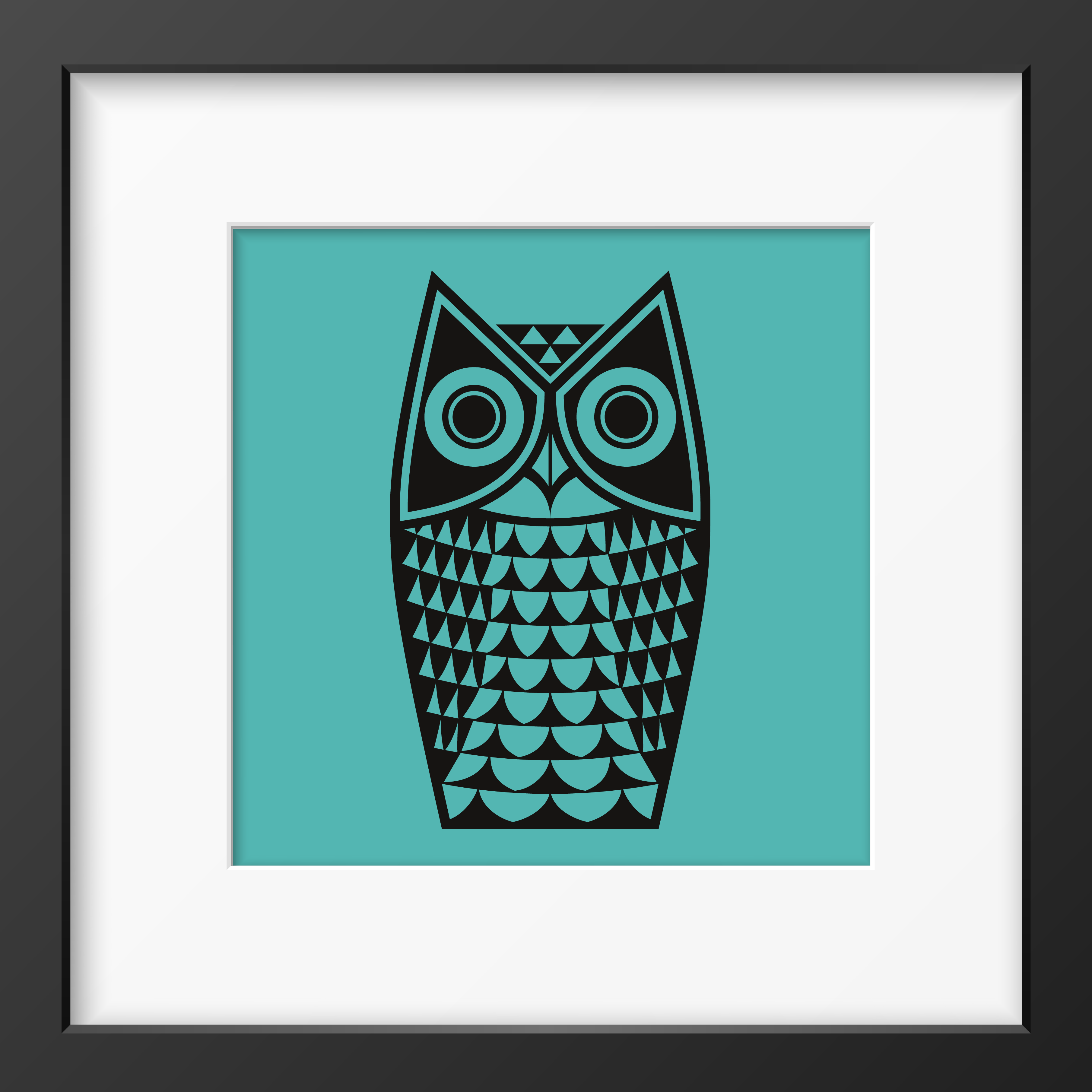 Hornsea Owl Framed Print Turquoise