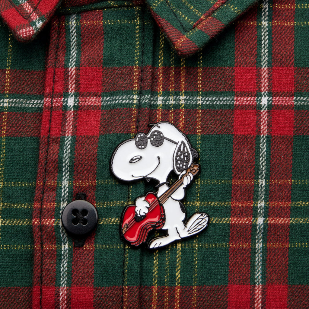 Peanuts Music is Life Enamel Pin - Guitar