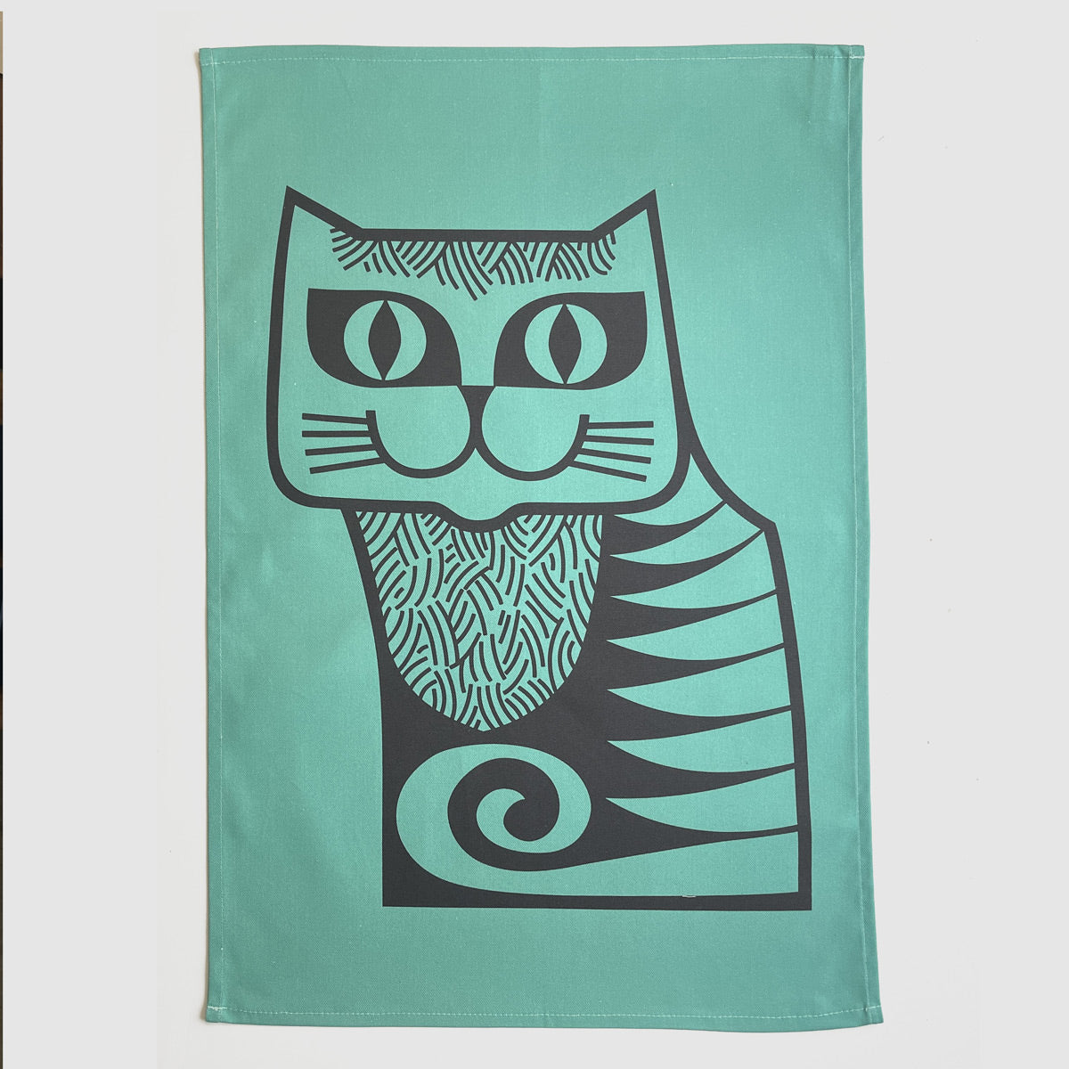 Magpie x Hornsea Cat Tea Towel - Teal