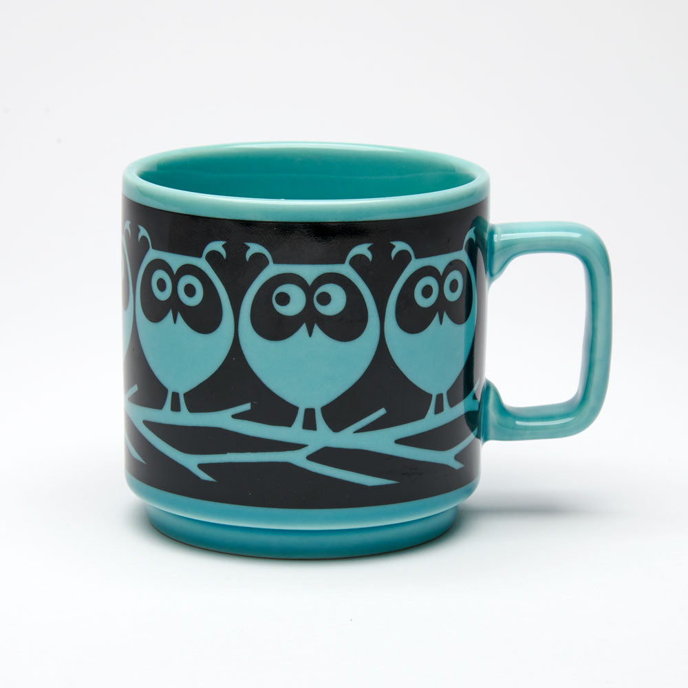 Magpie x Hornsea Mug - Owls on Branch Teal