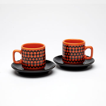 Magpie x Hornsea Espresso Set of 2 -  Repeat Flower Orange