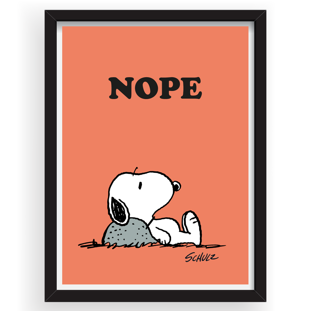 Peanuts A3 Framed Art - Nope