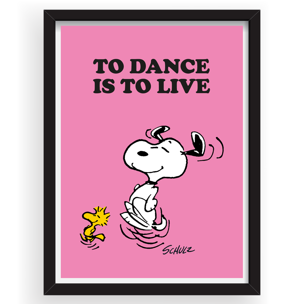Peanuts A3 Framed Art - To Dance is To Live