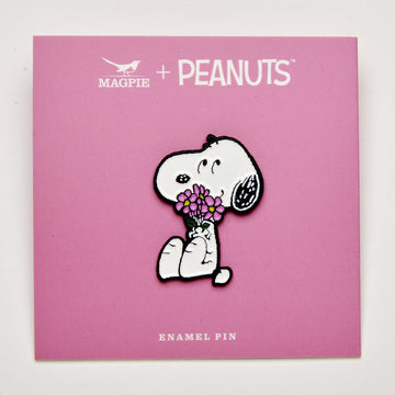 Peanuts Give Hugs Enamel Pin - Flowers